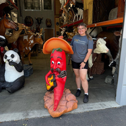 Singing Western Chili Over Sized Statue