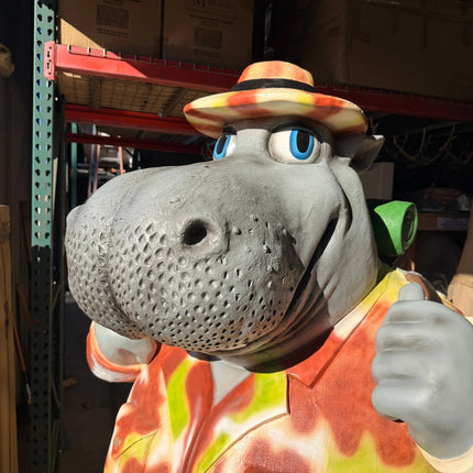 Comic Hippopotamus Explorer Life Size Statue LM Treasures - PT