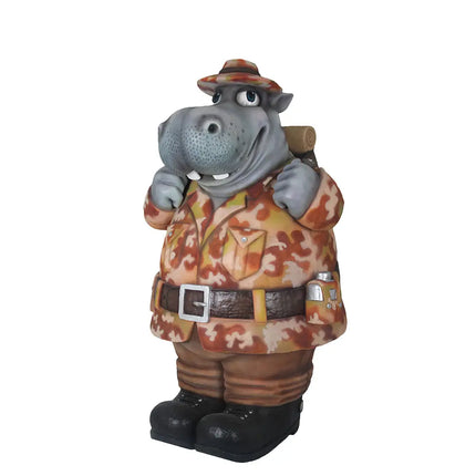 Comic Hippopotamus Explorer Life Size Statue LM Treasures - PT