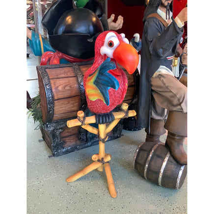 Comic Parrot Statue On Stand - LM Treasures 