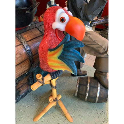Comic Parrot Statue On Stand - LM Treasures 