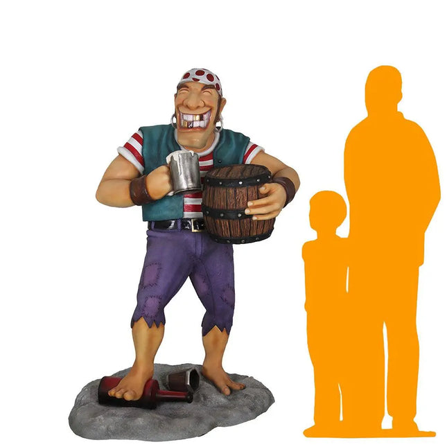 Comic Pirate Armando Smiling Life Size Statue LM Treasures - PT