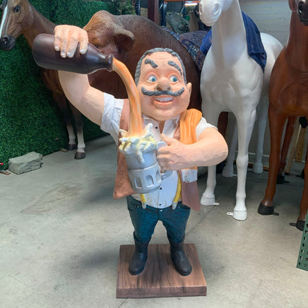 Cowboy Bartender Life Size Statue - LM Treasures 