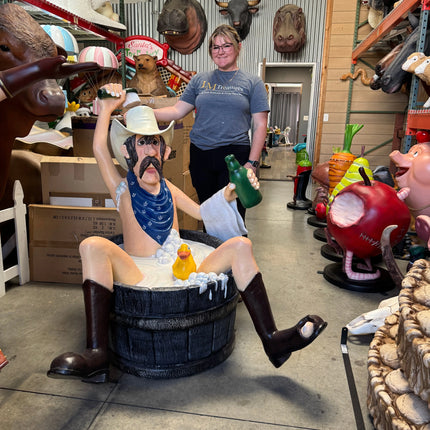 Bathing Cowboy Life Size Statue LM Treasures - PT