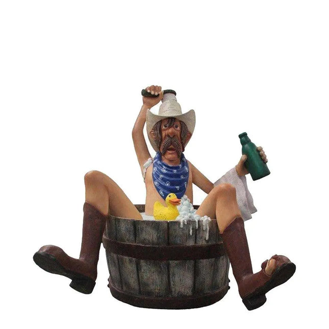 Bathing Cowboy Life Size Statue LM Treasures - PT