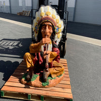 Smoking Indian Chief Life Size Statue - LM Treasures 