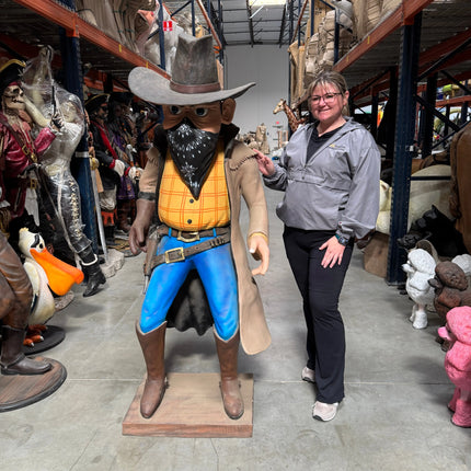 Comic Cowboy Robber Life Size Statue LM Treasures - PT