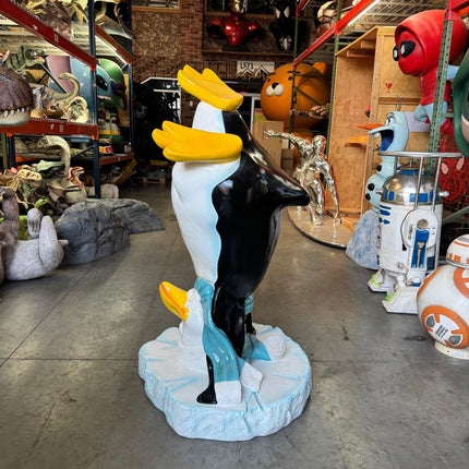 Comic Upside Down Penguin Statue