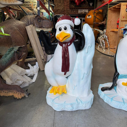 Comic Penguin On Iceberg Statue LM Treasures - PT