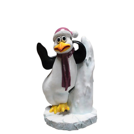 Comic Penguin On Iceberg Statue LM Treasures - PT