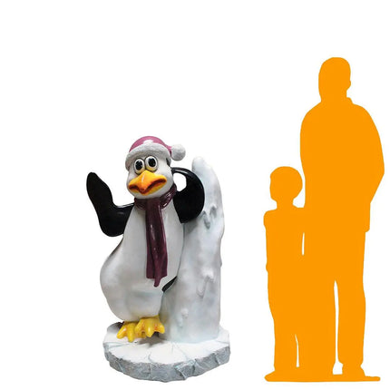 Comic Penguin On Iceberg Statue LM Treasures - PT
