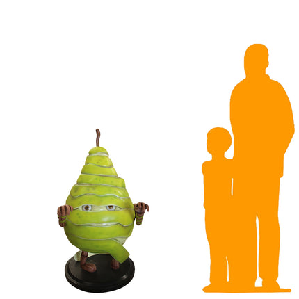 Mummy Pear Over Sized Spooky Fruit Statue