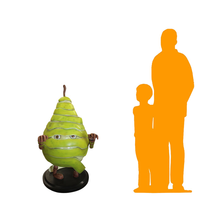 Mummy Pear Over Sized Spooky Fruit Statue