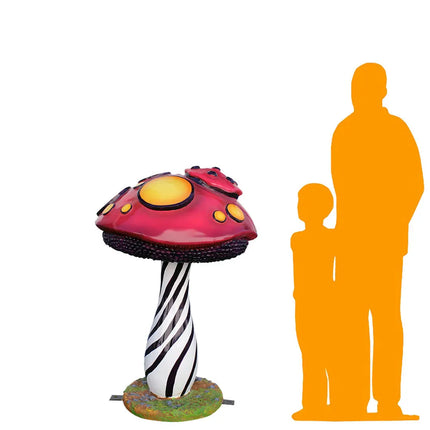 Large Striped Mushroom Over Sized Statue LM Treasures - PT
