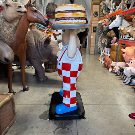 Boy Holding Hamburger Life Size Statue