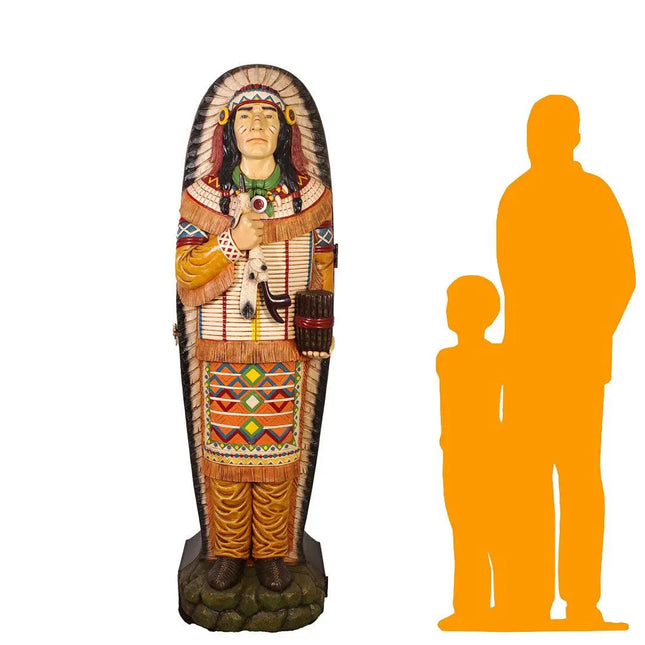 Tobacco Indian Cigar Store Cabinet Life Size Statue LM Treasures - GP