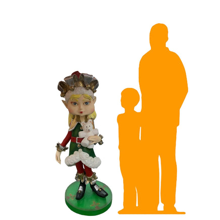 Christmas Elf Girl Over Sized Statue - LM Treasures 