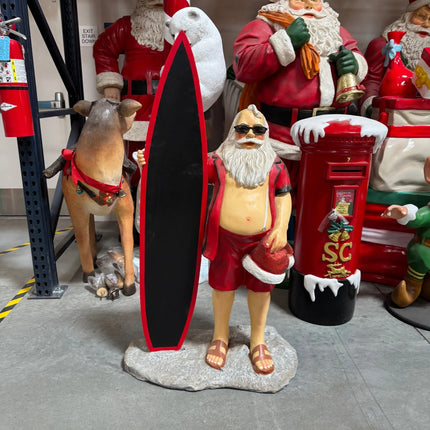 Small Santa Claus With Surfboard Christmas Statue LM Treasures - A
