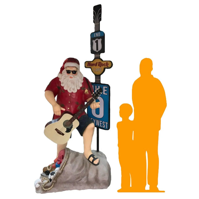 Rock N Roll Santa Claus Christmas Statue LM Treasures - A