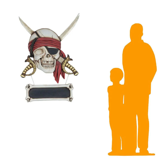 Pirate Skull Sword Sign Statue LM Treasures - A