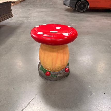 Small Red Mushroom Child's Stool Statue LM Treasures - PT