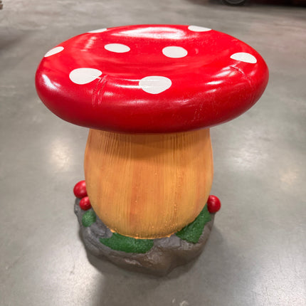 Small Red Mushroom Child's Stool Statue LM Treasures - PT