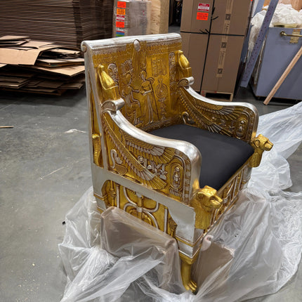 Egyptian King Tut Throne Arm Chair Statue