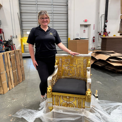 Egyptian King Tut Throne Arm Chair Statue