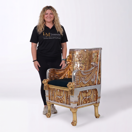 Egyptian Arm Chair Statue LM Treasures - H