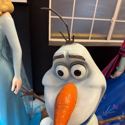 Frozen Anna, Elsa, and Olaf Set of 3 Life Size Pre-Owned Statues