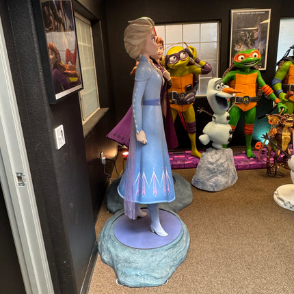Frozen II Anna, Elsa, and Olaf Set of 3 Life Size Pre-Owned Statues