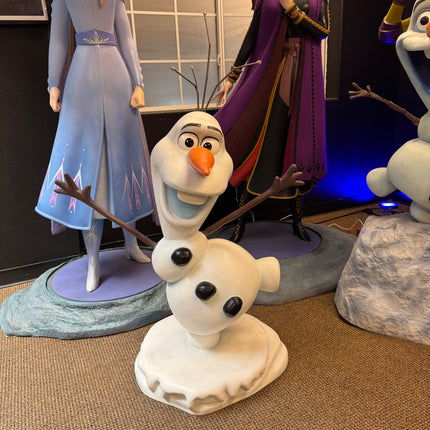 Frozen II Anna, Elsa, and Olaf Set of 3 Life Size Pre-Owned Statues