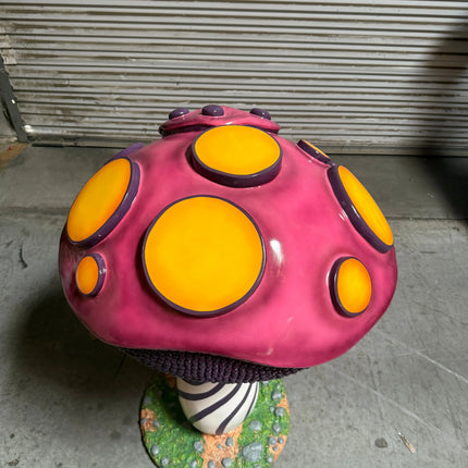 Large Striped Mushroom Over Sized Statue LM Treasures - PT