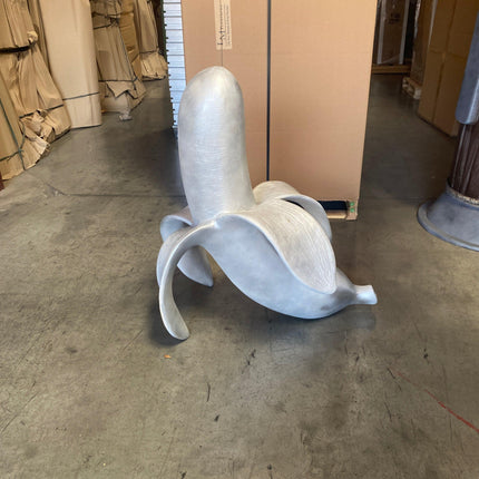 Silver Banana Peeling Over Sized Statue