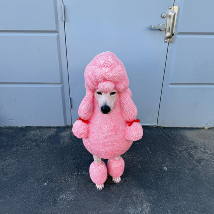 Pink French Poodle Life Size Statue