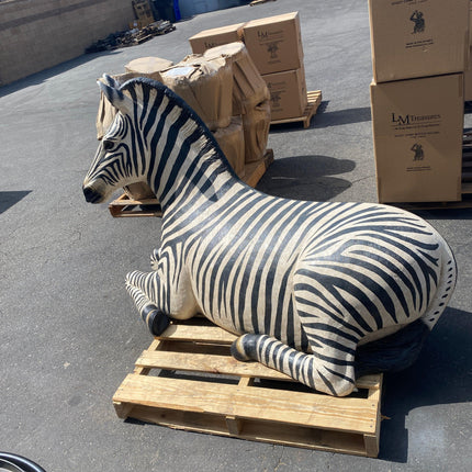Resting Zebra Life Size Statue
