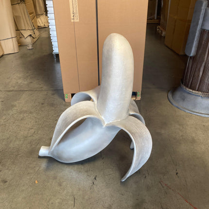 Silver Banana Peeling Over Sized Statue