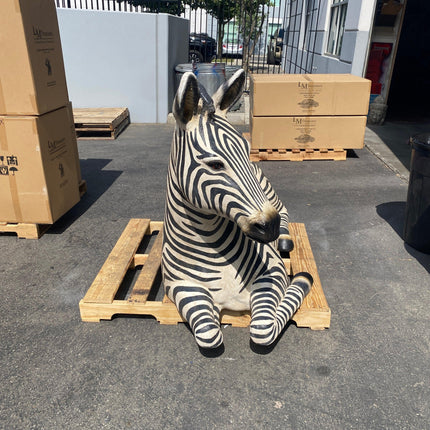 Resting Zebra Life Size Statue