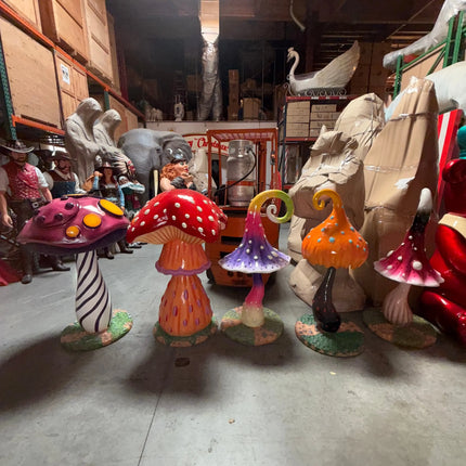 Large Striped Mushroom Over Sized Statue LM Treasures - PT