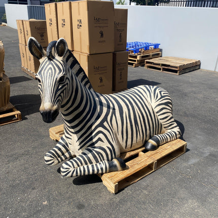 Resting Zebra Life Size Statue