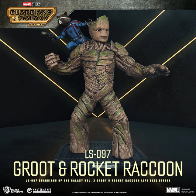 Marvel Guardians of the Galaxy Vol. 3 "Groot & Rocket" Life Size Statue LM Treasures - BK