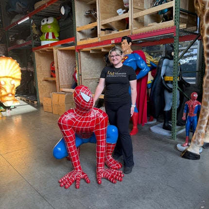 Sticky Superhero Squatting Life Size Statue
