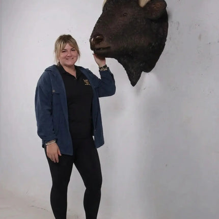 Buffalo American Bison Head Life Size Statue LM Treasures - H