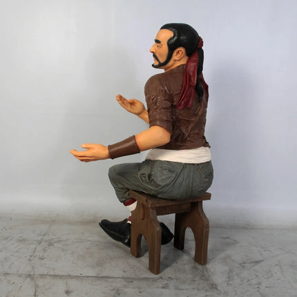 Sitting Pirate Carlos Life Size Statue