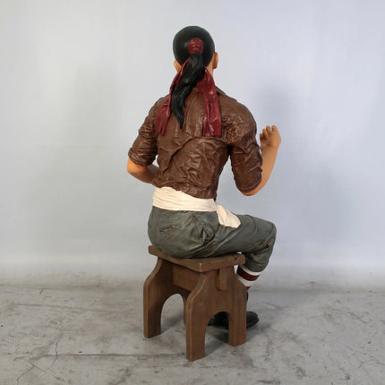 Sitting Pirate Carlos Life Size Statue