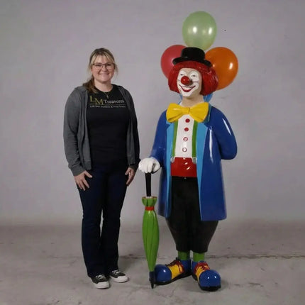 Clown With Balloons Life Size Statue LM Treasures - H