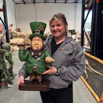 Damaged Leprechaun Smoking Ash Tray Butler Statue