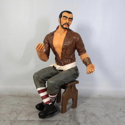 Sitting Pirate Carlos Life Size Statue