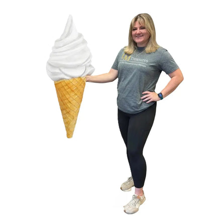 Large Hanging Soft Serve Vanilla Ice Cream Over Sized Statue LM Treasures - H