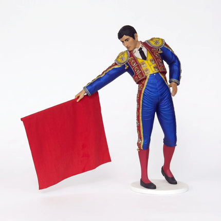 Bull Fighter Flag Life Size Statue